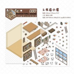 DIY Scene Stickers/3D Stickers – Home+Kitchen+Bookstore+Supermarket (Set Of 4)