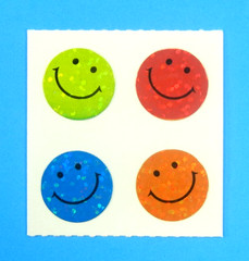Vintage Prismatic Emoji Faces Sandylion Sticker Mod Sheet 2″x 2″