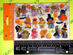 Vintage Halloween Teddy Bear Costume Party Sticker Lot – Rare American Greetings