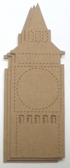 {3} *CLOCK TOWER* Embellishment Raw Bare Unfinished Chipboard Die Cuts