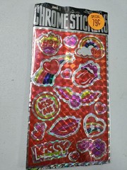 Vintage Stickers,mark 1,chrome Prism,RARE, Kissy,rainbows, Love, CS45,1 Sht,,AG2