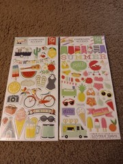 Crafts 13″ Chipboard Stickers Lot 6 Summer Theme Flowers Beach Water Sunshine