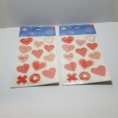 Two Packs USA Made Mrs. Grossman’s X O Hearts VALENTINE COOKIES Stickers