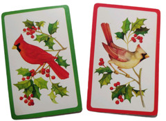 Cardinals Holly Berry Branch Bright Red Green Cards 1970s Scrapbook Junk Journal