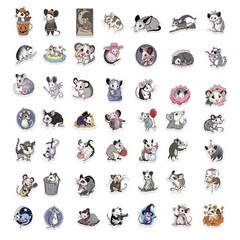 Novelty Funny Opossum Notebook, Stickers (50 pcs) & Magnet