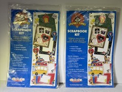 VTG 90s Looney Tunes Scrapbook Kit Tweety Taz Bugs Bunny Retro Colors *LOT OF 2*