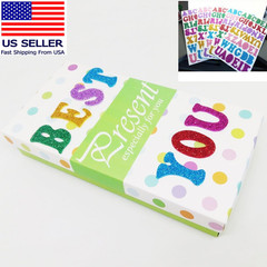 5 Sheets 210PCS Colorful Glittery Foam Self Adhesive Letters Stickers,Foam Lette