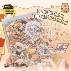 20 Sets 3D Sticker Scene Book Mini House DIY Cartoon Animal Stress Relief