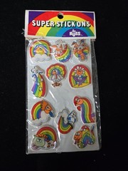 Vintage 80s Russ Puffy Stickers Rainbows Super Stick Ons Retro butterfly