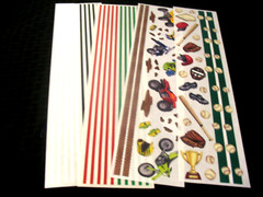 Lot Stickers, Dirt bikes, Lines in multiple colors, Baseball, Track&Field