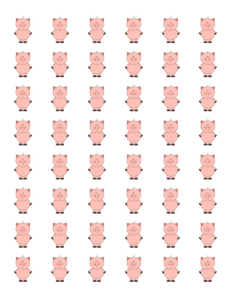 48 CUTE FARM PIG ENVELOPE SEALS LABELS STICKERS 1.2″ ROUND