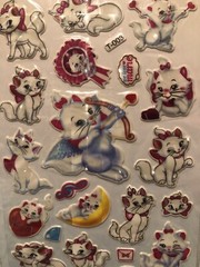 Disney Marie Cat Puffy Sticker Sheet Rare Vintage