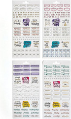 Planner Sticker Pack of 4 Sticker Sheets for Planners, Journaling and Crafting –