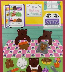 Vintage Sandylion Baking Bears Maxi Activity Sticker Sheet