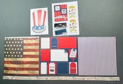Patriotic Scrapbook Paper Craft Lot 12×12 July 4th USA Layout Stickers Embellish