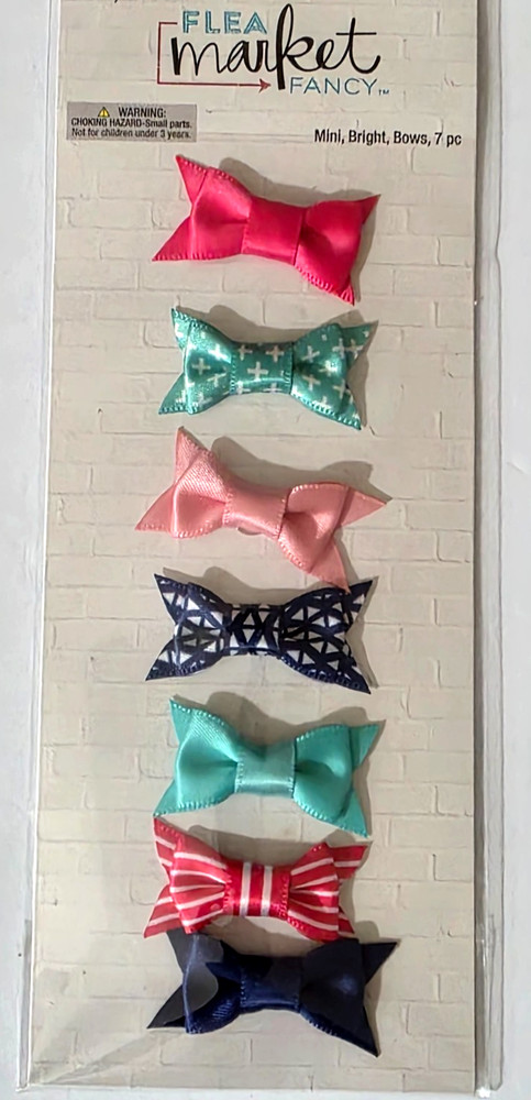 THE PAPER STUDIO Flea Market Fancy Mini BRIGHT BOWS – 7 pcs
