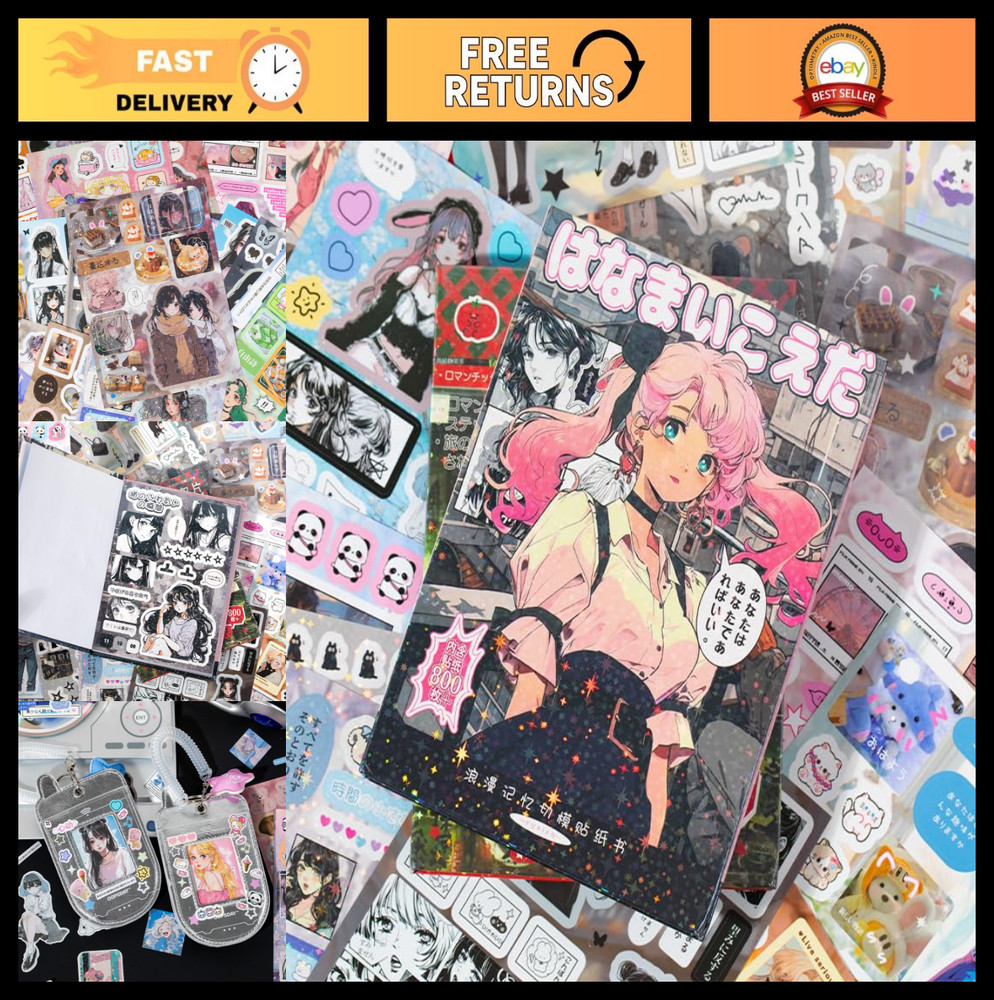 Vintage Japanese Sticker Book – 45PCS Romantic Comic Style Stickers for Scrapboo