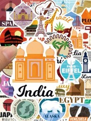 50 Pack Travel around the World Stickers Vinyl Laptop Stickers Waterproof Travel