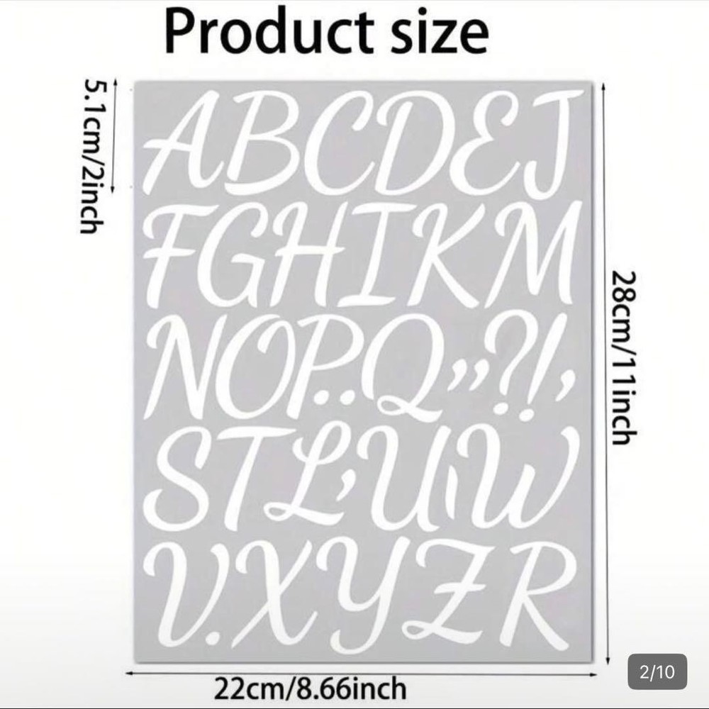 Alphabet Script Stickers Sheet Kawaii Japanese Aesthetic Lettering