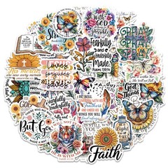 100 Pcs Christian Faith Stickers – Bible Verse & Inspiration Quotes | Christ