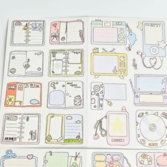 Kawaii Y2K Retro Tech Memo Sticker Sheet set Korean Deco Planner Journal DIY