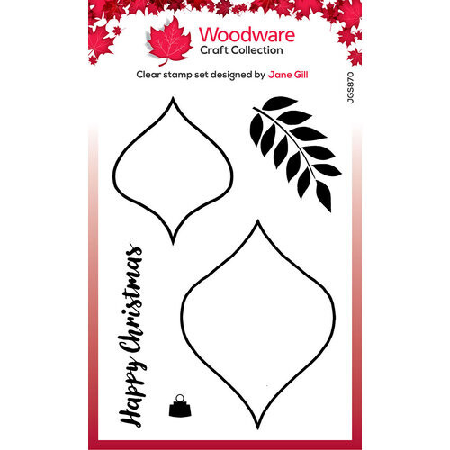 Woodware Craft Clear Stamp – PAINTABLE BAUBLES PEARDROPS