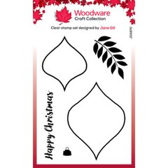 Woodware Craft Clear Stamp – PAINTABLE BAUBLES PEARDROPS
