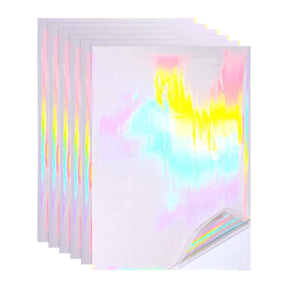12x8in Holographic Laminate Sheets 6Pcs Sticker Paper Holographic Plain