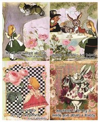 Alice In Wonderland Decoupage Rice Paper Prints Set of 8 Prints Ea Size 5×7”#WL3