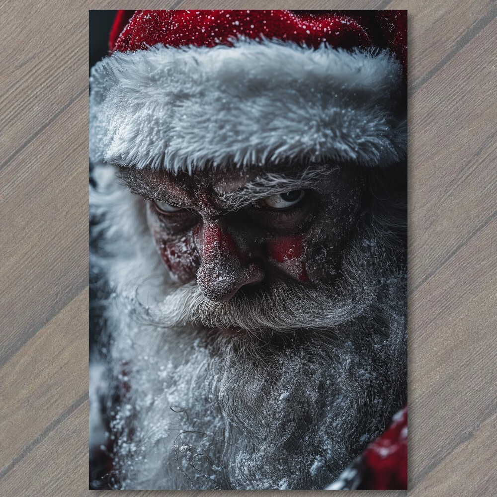 STICKER Sinister Santa Claus Evil Stare Snowy Beard Horror Menacing Xmas