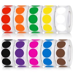 10,000 Adhesive Color Coding Labels – 3/4″ Round Dot Stickers, 10 Assorted Color