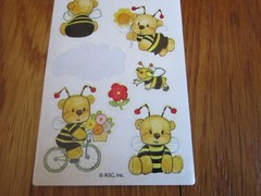 Honey Bee Bear Bike Bird AGC Vtg Stickers ONE PARTIAL SHEET as shown FREE SHIP