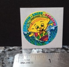 Vintage Stickers LEMON Scratch And Sniff Sticker Mod GREAT SCENT Slicker Sticker