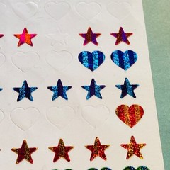 Vtg Stickopotamus Stickers Reward Glitter Foil Stars Heart Binder Journal School