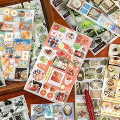 20 Pcs Die cut Stickers book Retro Cartoon Decorative handmade Scrapbooking