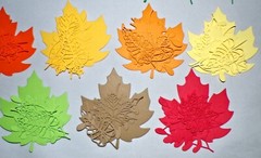 64 pcs Total Leaves & Leaf Die Cuts Pieces Assorted Designs Handmade Fall Colors