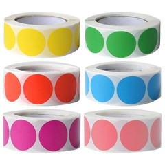 3000 Pieces 1 Inch Round Removable Color-Code Dot Stickers Circle Dots Stickers