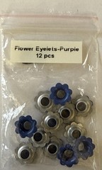 SMALL PURPLE FLOWER EYELETS (12pc)Garden•Blooming •Poise•Card Making•Scrapbook•
