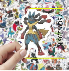 60 Pcs Kawaii Pokemon Stickers Waterproof Vinyl Graffiti Anime Decals Set