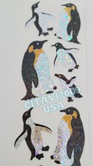HAMBLY STUDIOS STICKERS PRISMATIC / GLITTER BIRDS KING PENGUINS VINTAGE RARE