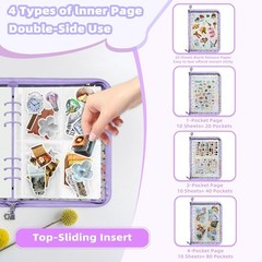 Stylish A5 Sticker Book with Glitter Cover – Complete Organizer with Accessories