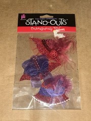 NOS Stand Outs 3D Decorative Hat Stickers 3 Pack Red Hat Society Discontinued