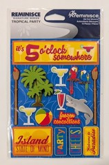Tropical Party It’s 5 O’Clock Somewhere Scrapbooking Stickers by Reminisce RARE