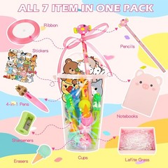 247-Piece Stationery Set for Student Rewards, Pencil Erasers Notebook Stickers f