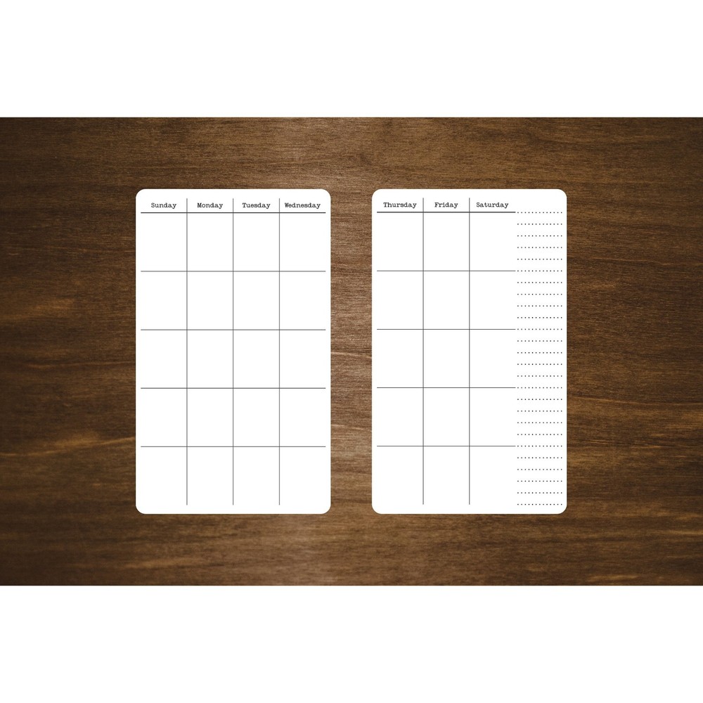 Undated Calendar Stickers Small Two Page 3″ x 5″ for Planners and Journals