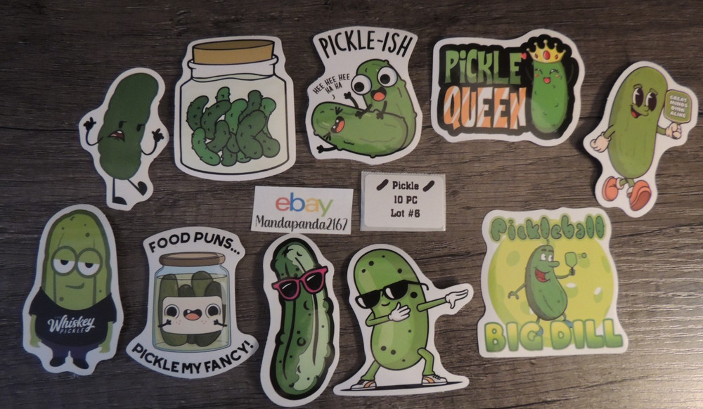 Pickle – Food – Mixed – Stickers Lot #6 – 10 pcs. *Sticker sizes are mixed*