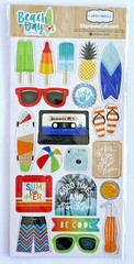 Summer Scrapbooking Kit Chipboard Stickers Die Cuts Beach Theme Lot