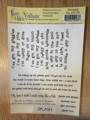 partial Swimming Words & Phrases Vellum Sticker Sheet Scrapbook Craft Stickers