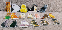 1983 Imperial Kittens Cats Eighteen Used Puffy Stickers Orange & Black Tabby