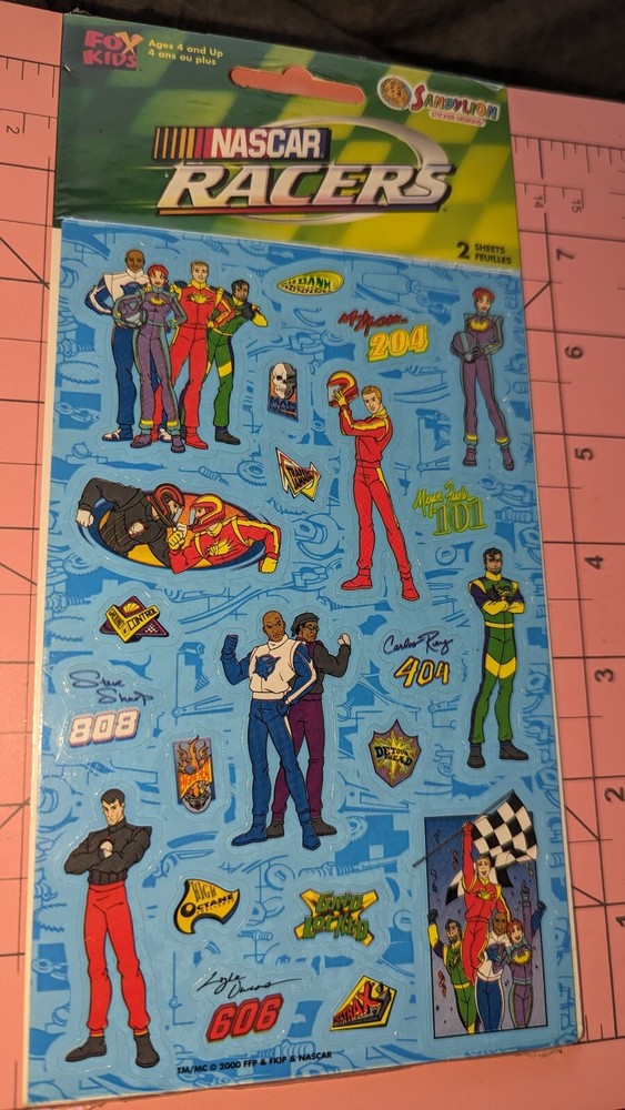 Vintage Sandylion Stickers NASCAR Racers Race Car New Pack 2 sheets